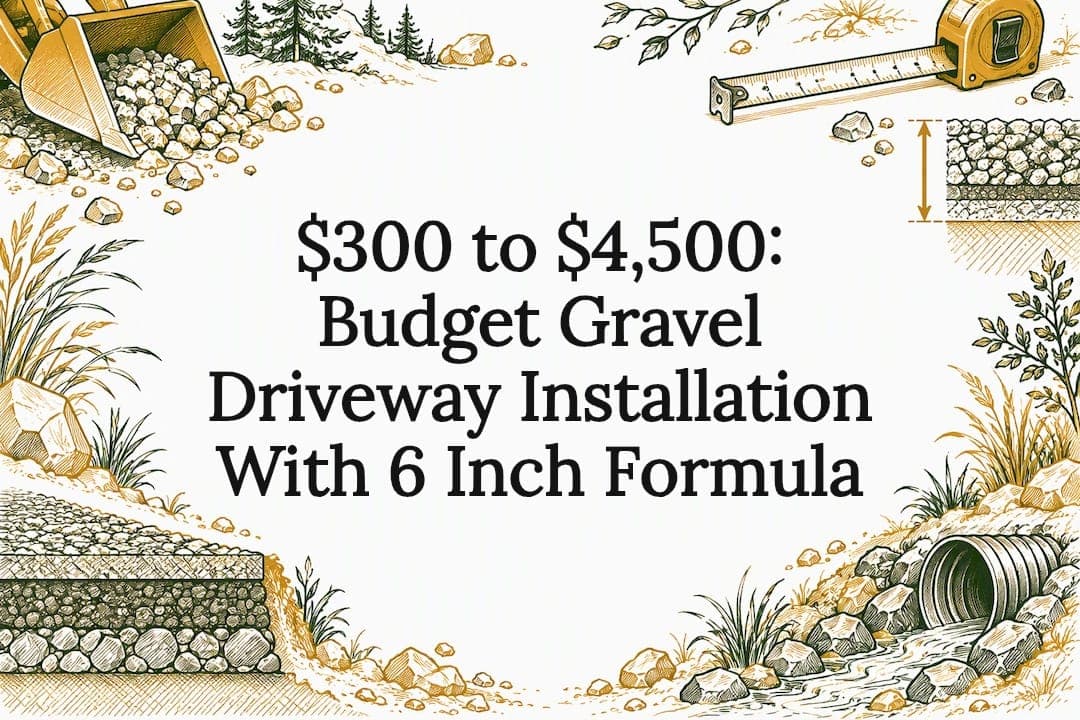 $300 to $4,500: Budget Gravel Driveway Installation With 6 Inch Formula