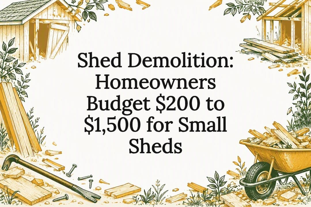 Shed Demolition: Homeowners Budget $200 to $1,500 for Small Sheds